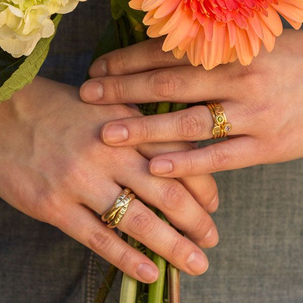 Gold Initial Name Rings